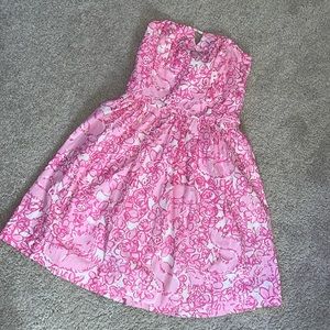 Lilly Pulitzer Pink Floral Strapless Mini Dress